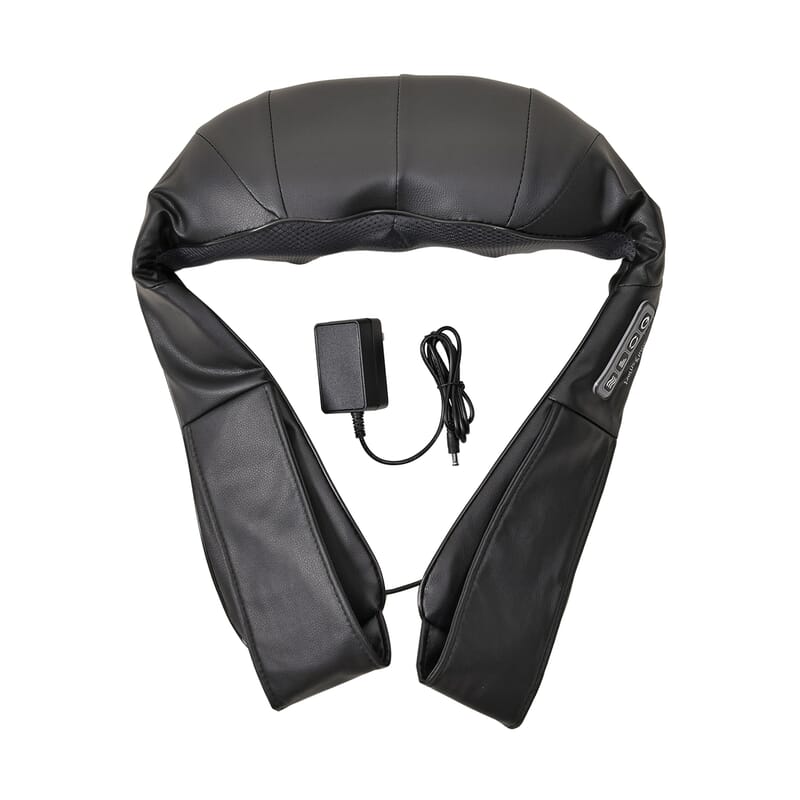 Soulsmart Black Faux Leather Shiatsu 3D Kneading Neck Massager