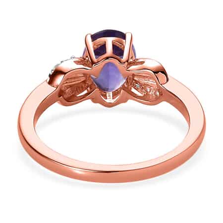 Buy Amethyst and White Zircon Ring in Vermeil Rose Gold Over Sterling Silver  (Size 9.0) 1.25 ctw at