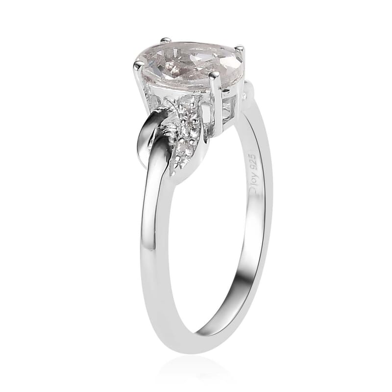 White Topaz and White Zircon Ring in Platinum Over Sterling Silver (Size 6.0) 1.50 ctw