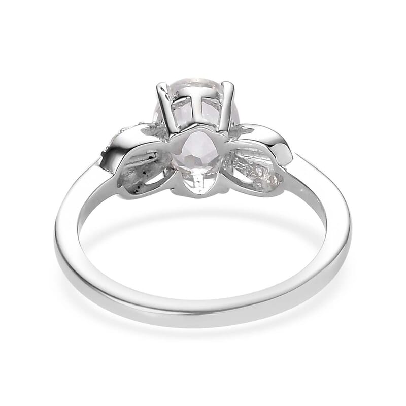 White Topaz and White Zircon Ring in Platinum Over Sterling Silver (Size 6.0) 1.50 ctw