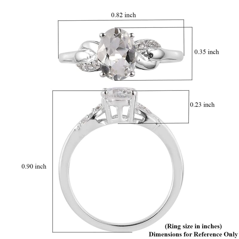 White Topaz and White Zircon Ring in Platinum Over Sterling Silver (Size 6.0) 1.50 ctw