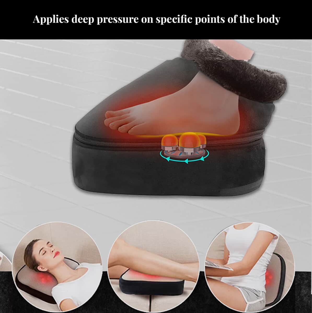 Black 3 in 1 Foot Massager Spa (11.81"x7.50"x7.50") image number 3