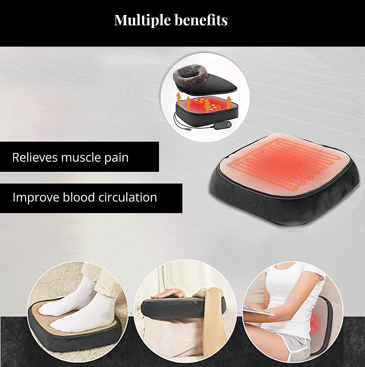 Charcoal Gray 3 in 1 Shiatsu Foot Massager Spa image number 2