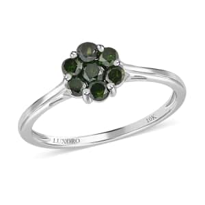 Luxoro 10K White Gold Green Diamond Floral Ring (Size 10.0) 0.50 ctw