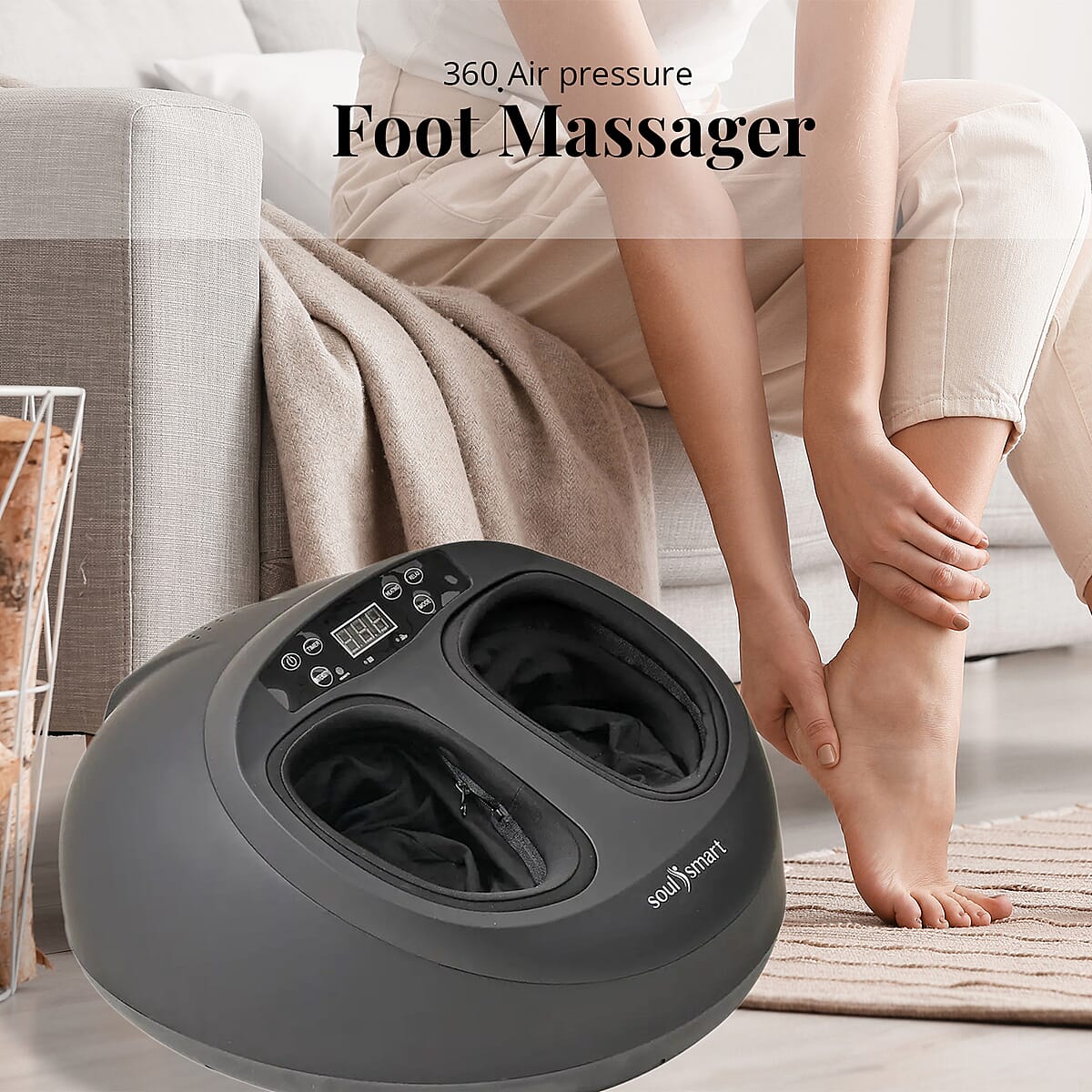 Black 5 in 1 Shiatsu Foot Massager with Remote image number 1