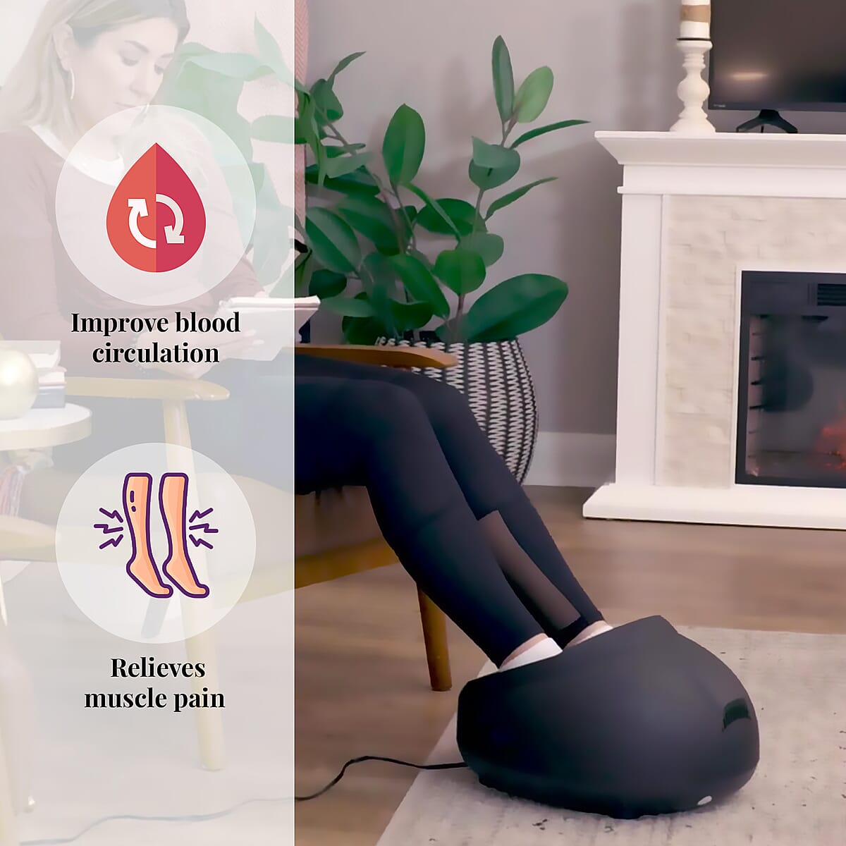 Black 5 in 1 Shiatsu Foot Massager with Remote image number 4