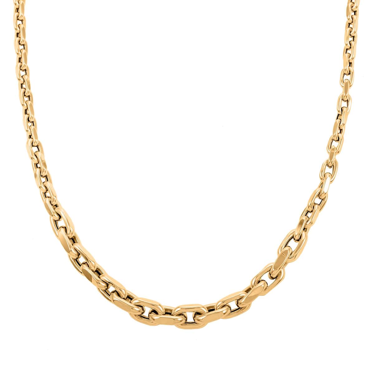 14K Gold Mirror Chain Link Necklace 14K Yellow Gold / 16