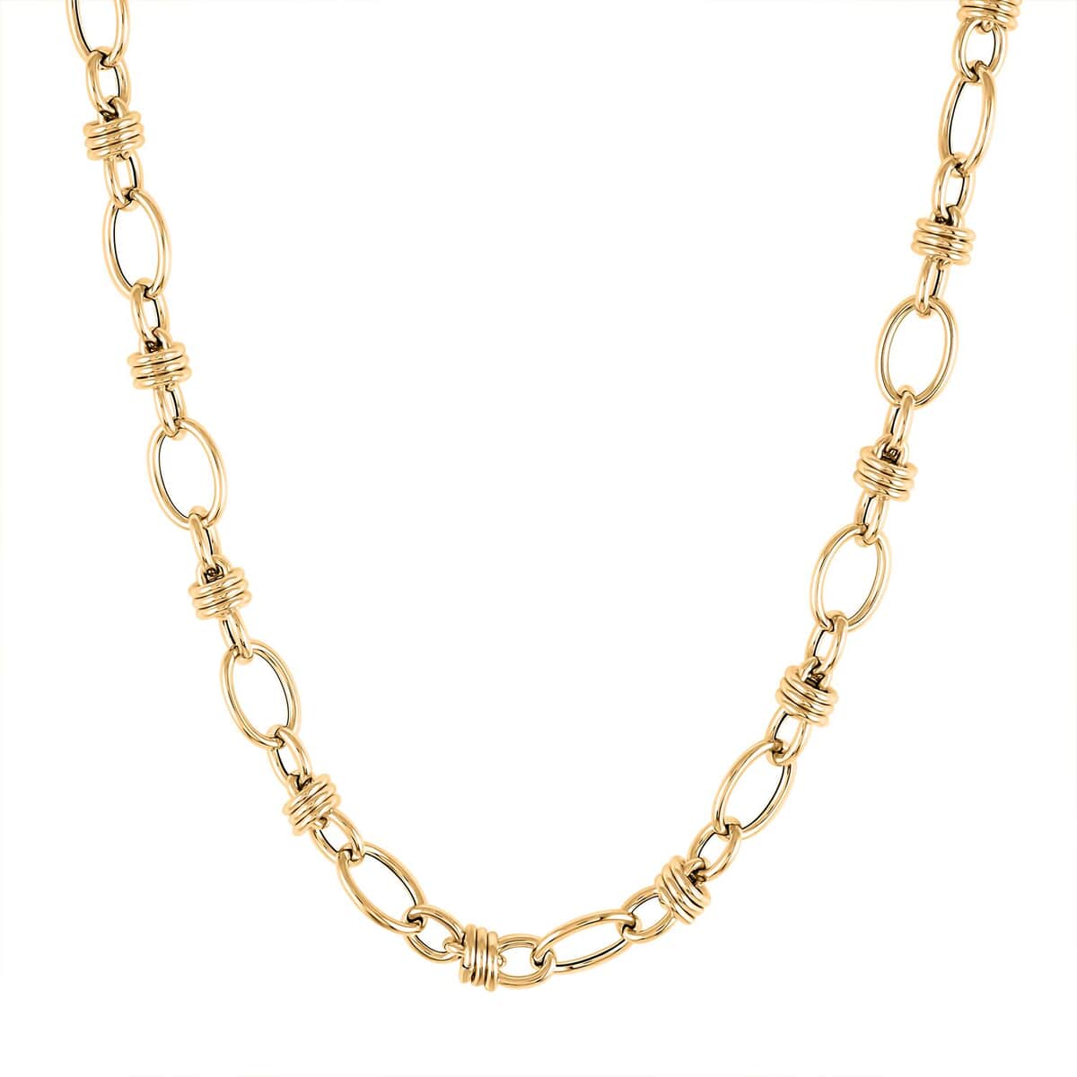 Italian 14K Yellow Gold 8.3mm Rolling Rolo Necklace 18-20 Inches 8.60 Grams image number 0