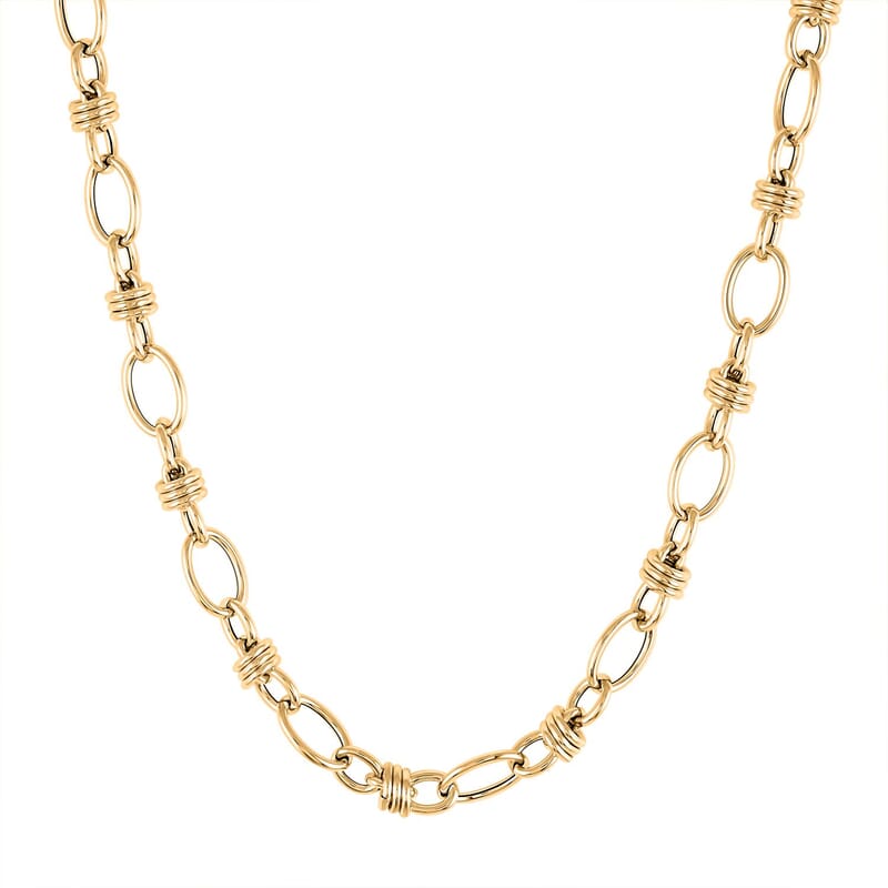 Italian 14K Yellow Gold 8.3mm Rolling Rolo Necklace 18-20 Inches 8.60 Grams