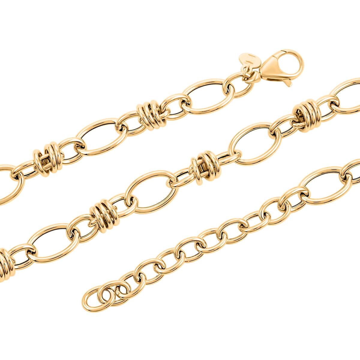 Italian 14K Yellow Gold 8.3mm Rolling Rolo Necklace 18-20 Inches 8.60 Grams image number 2