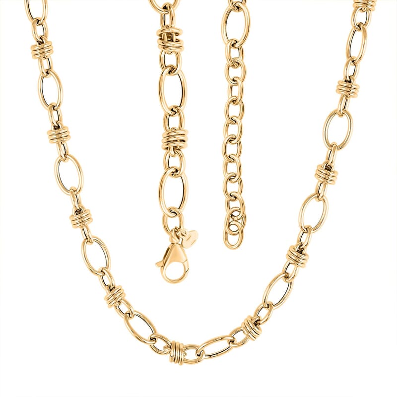 Italian 14K Yellow Gold 8.3mm Rolling Rolo Necklace 18-20 Inches 8.60 Grams