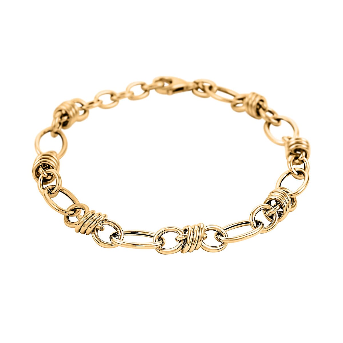 Buy Italian 14K Yellow Gold 8.3mm Rolling Rolo Bracelet (7.50-8.50In) 4 ...
