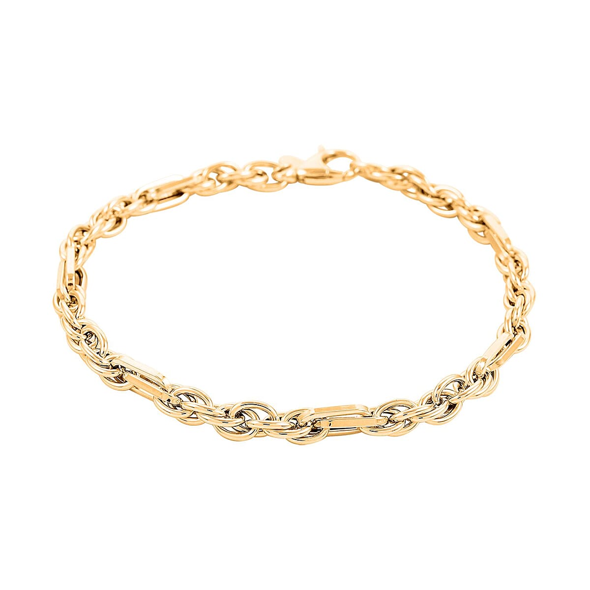 Buy Italian 14K Yellow Gold 4.5mm Mirror Torchon Bracelet (7.50 In) 3.