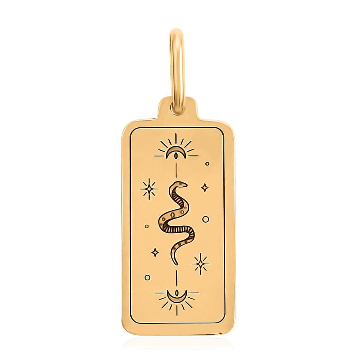 Italian 10K Yellow Gold Lucky Talisman Snake Medallion Pendant 1.55 Grams