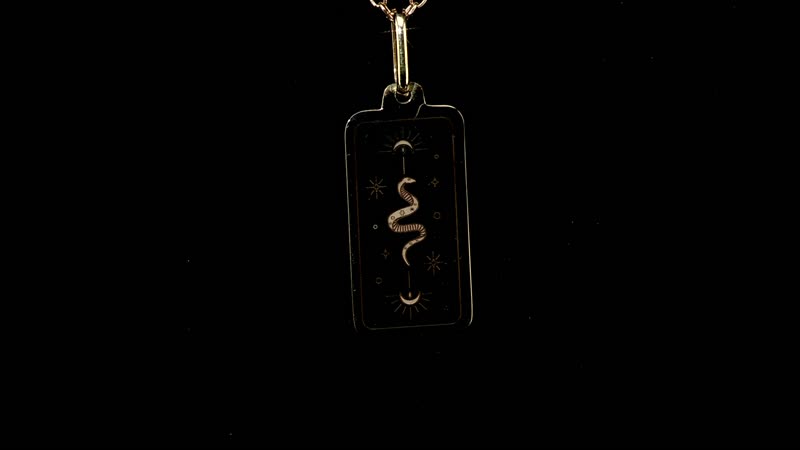 Italian 10K Yellow Gold Lucky Talisman Snake Medallion Pendant 1.55 Grams