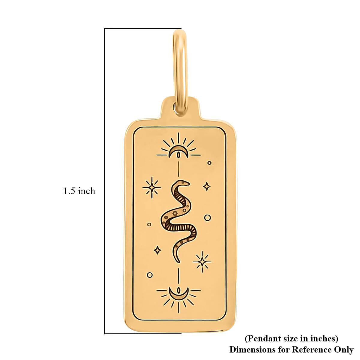 Italian 10K Yellow Gold Lucky Talisman Snake Medallion Pendant 1.55 Grams image number 4