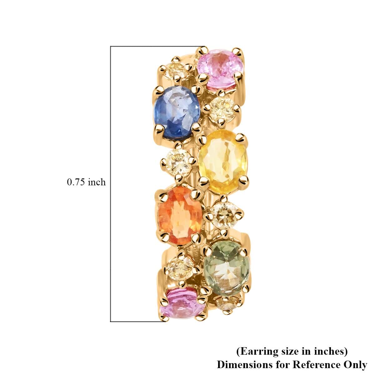 Ankur Treasure Chest Modani 14K Yellow Gold Multi Sapphire and SI Natural Yellow Diamond Earrings 2.00 ctw image number 4