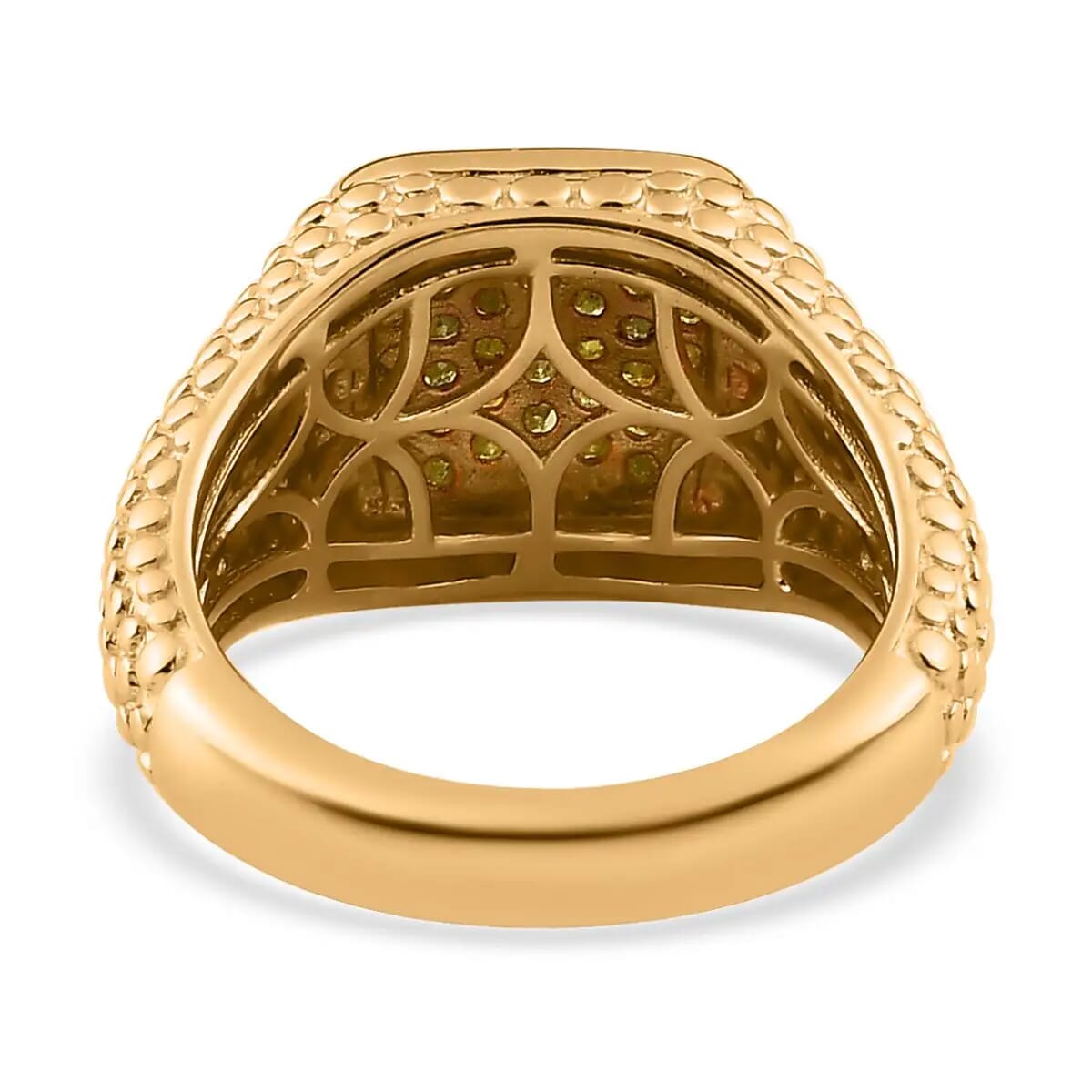 D'Joy Yellow Diamond 1.00 ctw Men's Ring in Vermeil Yellow Gold Over Sterling Silver (Size 12.0) image number 5