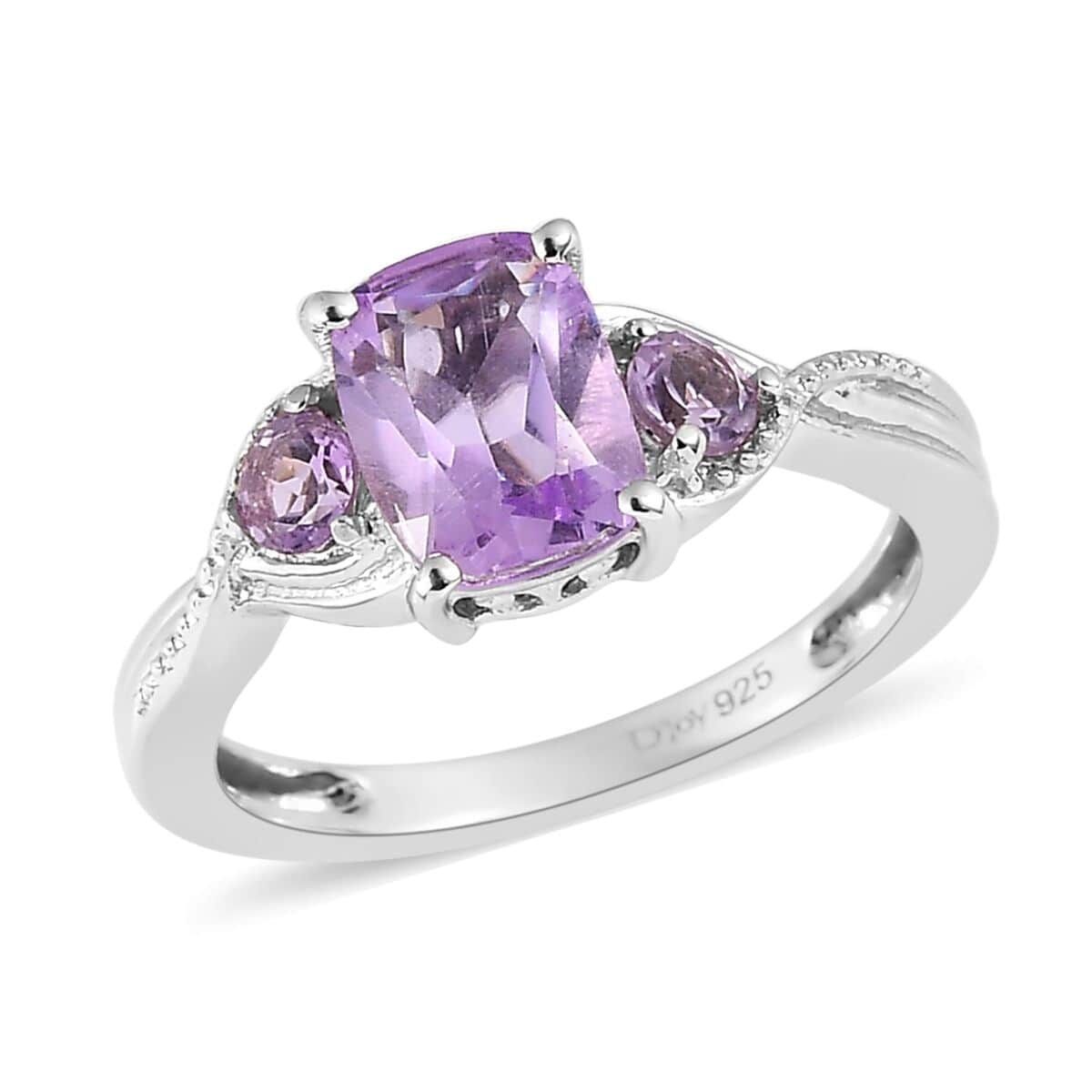 Rose De France Amethyst Ring in Platinum Over Sterling Silver 1.50 ctw image number 0