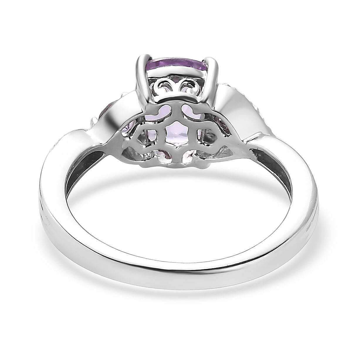 Rose De France Amethyst Ring in Platinum Over Sterling Silver (Size 6.0) 1.50 ctw