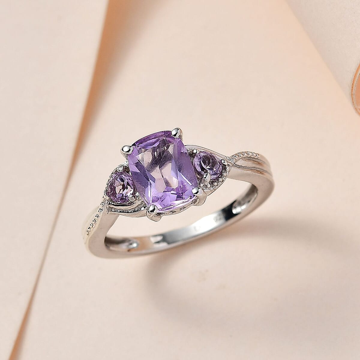 Rose De France Amethyst Ring in Platinum Over Sterling Silver (Size 9) 1.50 ctw image number 1
