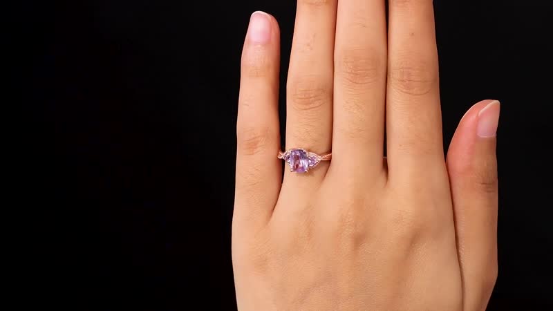 Rose De France Amethyst Ring in Vermeil Rose Gold Over Sterling Silver 1.50 ctw