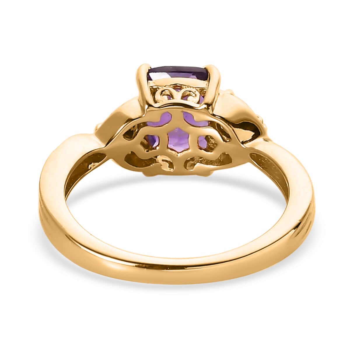 African Amethyst 3 Stone Ring in Vermeil Yellow Gold Over Sterling Silver (Size 7.0) 1.70 ctw image number 4