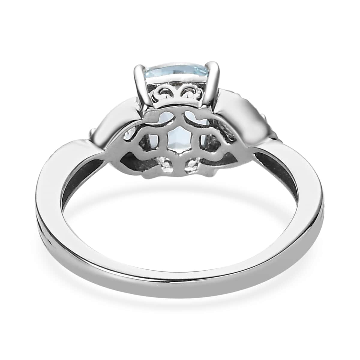 Sky Blue Topaz 3 Stone Ring in Platinum Over Sterling Silver (Size 6.0) 1.85 ctw image number 4