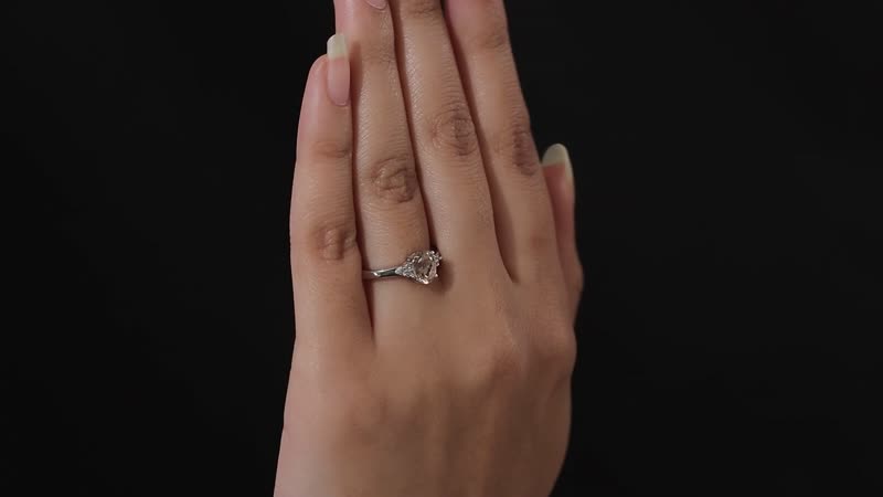 AAA Marropino Morganite and White Zircon Ring in Platinum Over Sterling Silver (Size 6.0) 1.10 ctw