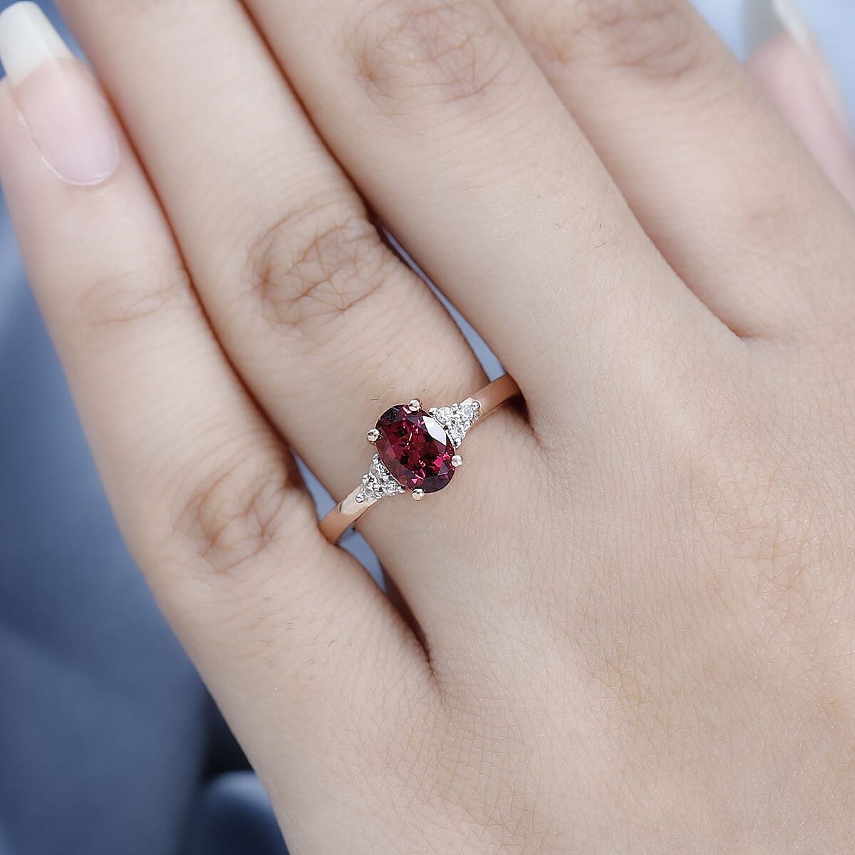 AAA Marropino Morganite and White Zircon Ring in Vermeil Rose Gold Over Sterling Silver, Morganite Jewelry, Pink Birthday Anniversary Gift For Her 1.10 ctw image number 2