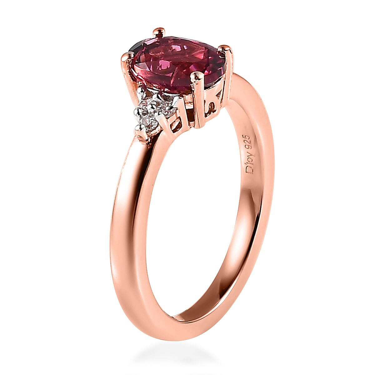 AAA Marropino Morganite and White Zircon Ring in Vermeil Rose Gold Over Sterling Silver, Morganite Jewelry, Pink Birthday Anniversary Gift For Her 1.10 ctw image number 3