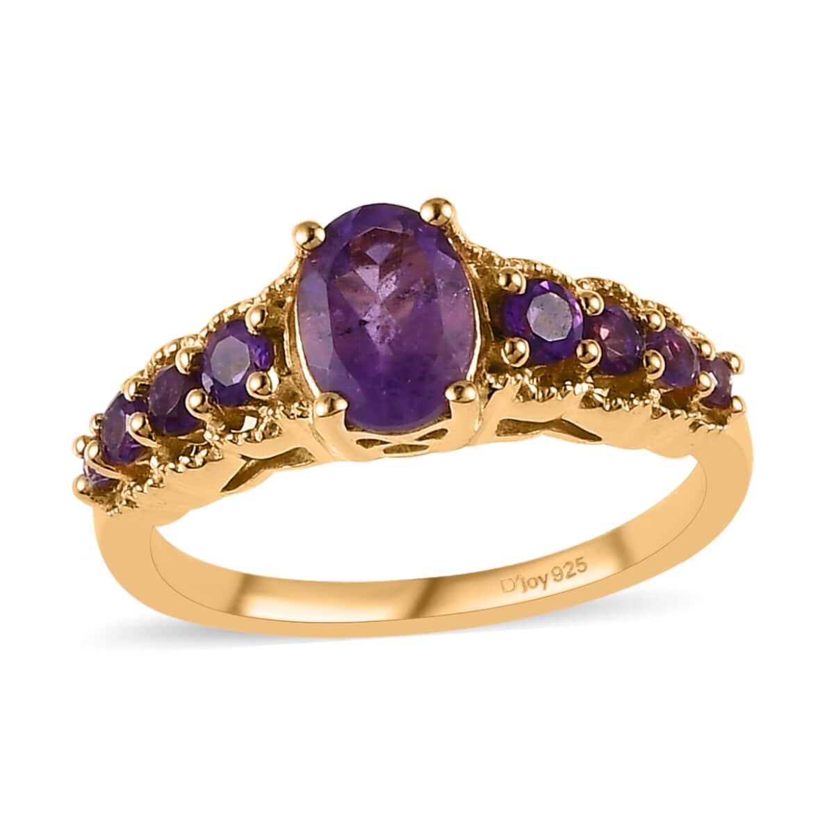 African Amethyst Ring in Vermeil Yellow Gold Over Sterling Silver (Size 6.0) 1.10 ctw image number 0