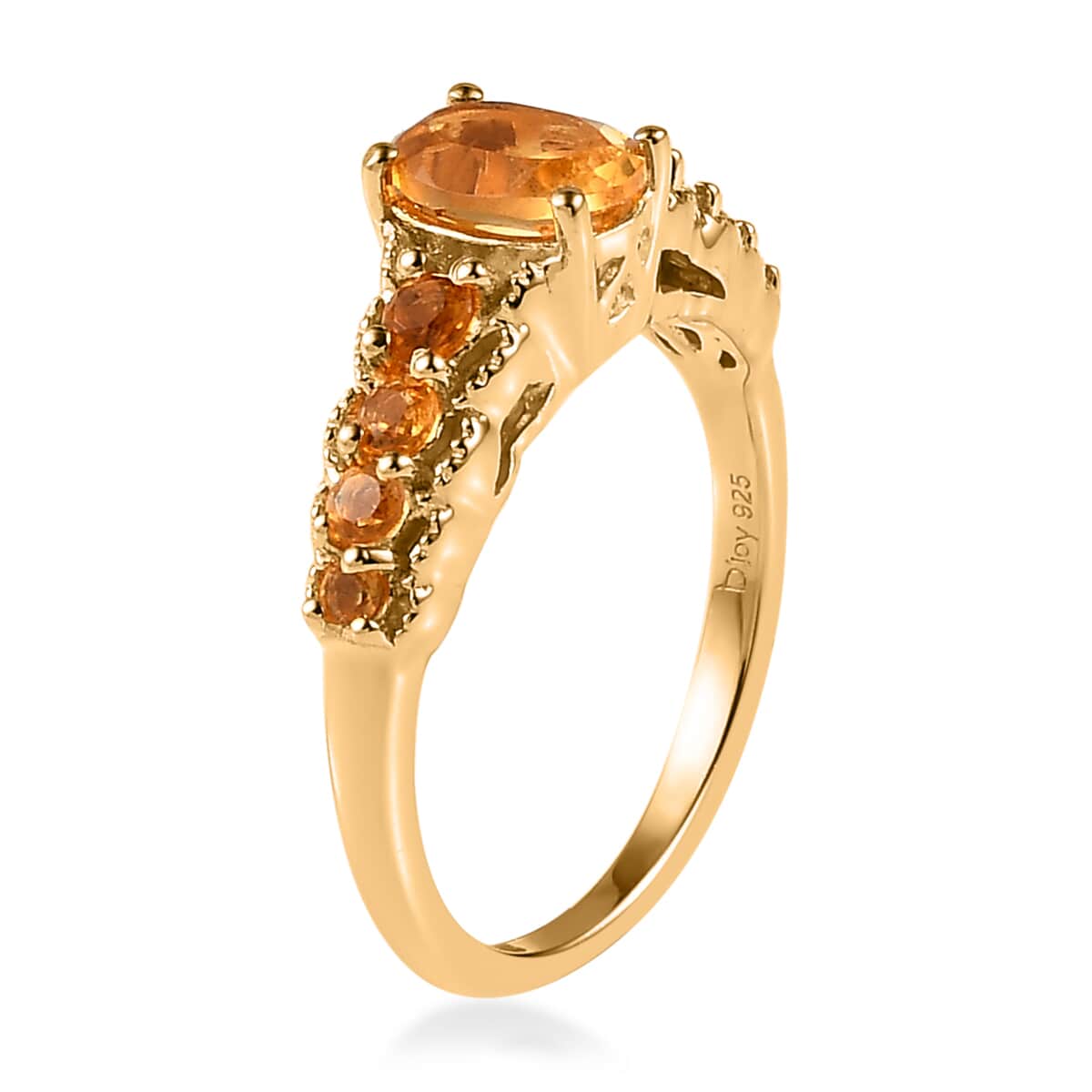 Brazilian Citrine Ring in Vermeil Yellow Gold Over Sterling Silver (Size 8.0) 1.15 ctw image number 3