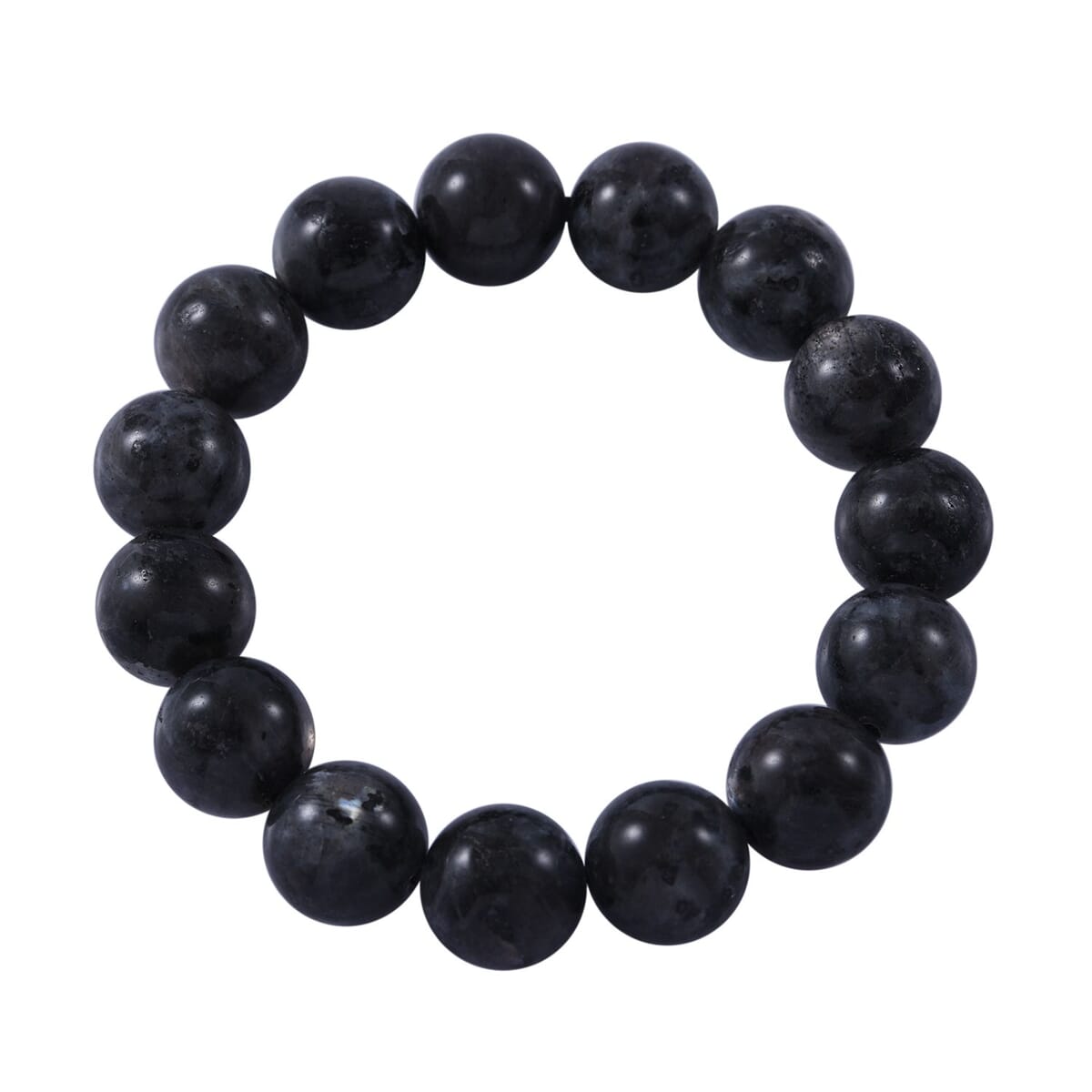 Black Feldspar 12mm Beaded Stretch Bracelet 180.00 ctw image number 0