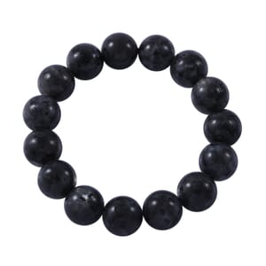 Black Feldspar 12mm Beaded Stretch Bracelet 180.00 ctw