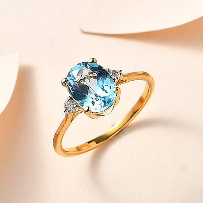 Gemstone and Diamond Royal Trio Ring in Sterling Silver