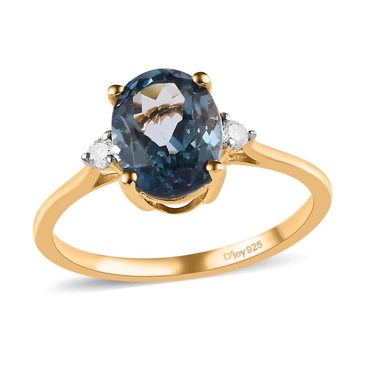 Blue Topaz 14K Gold Vermeil cheapest Over Sterling Silver Ring