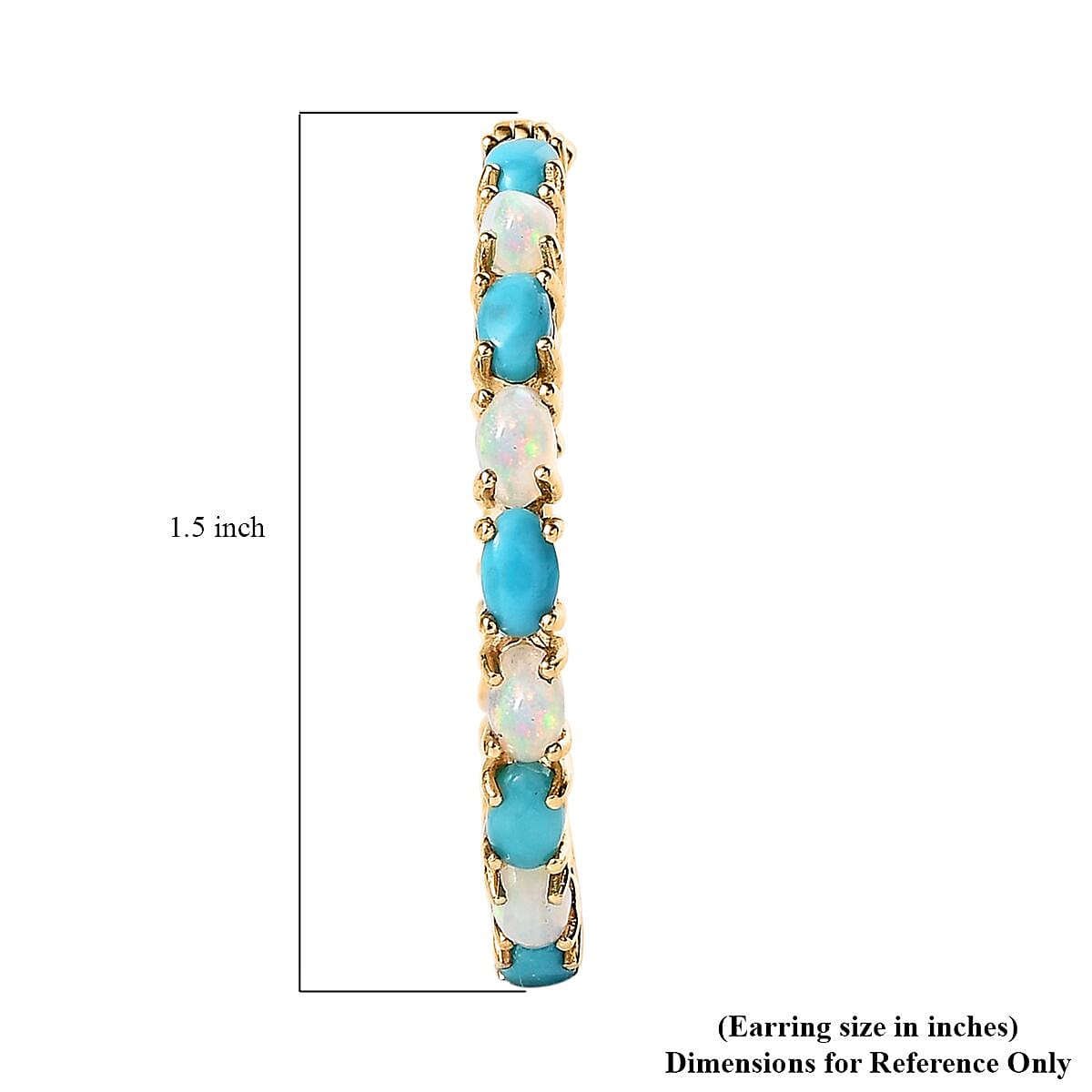 Premium Ethiopian Welo Opal and Sleeping Beauty Turquoise Earrings in Vermeil Yellow Gold Over Sterling Silver 6.25 ctw