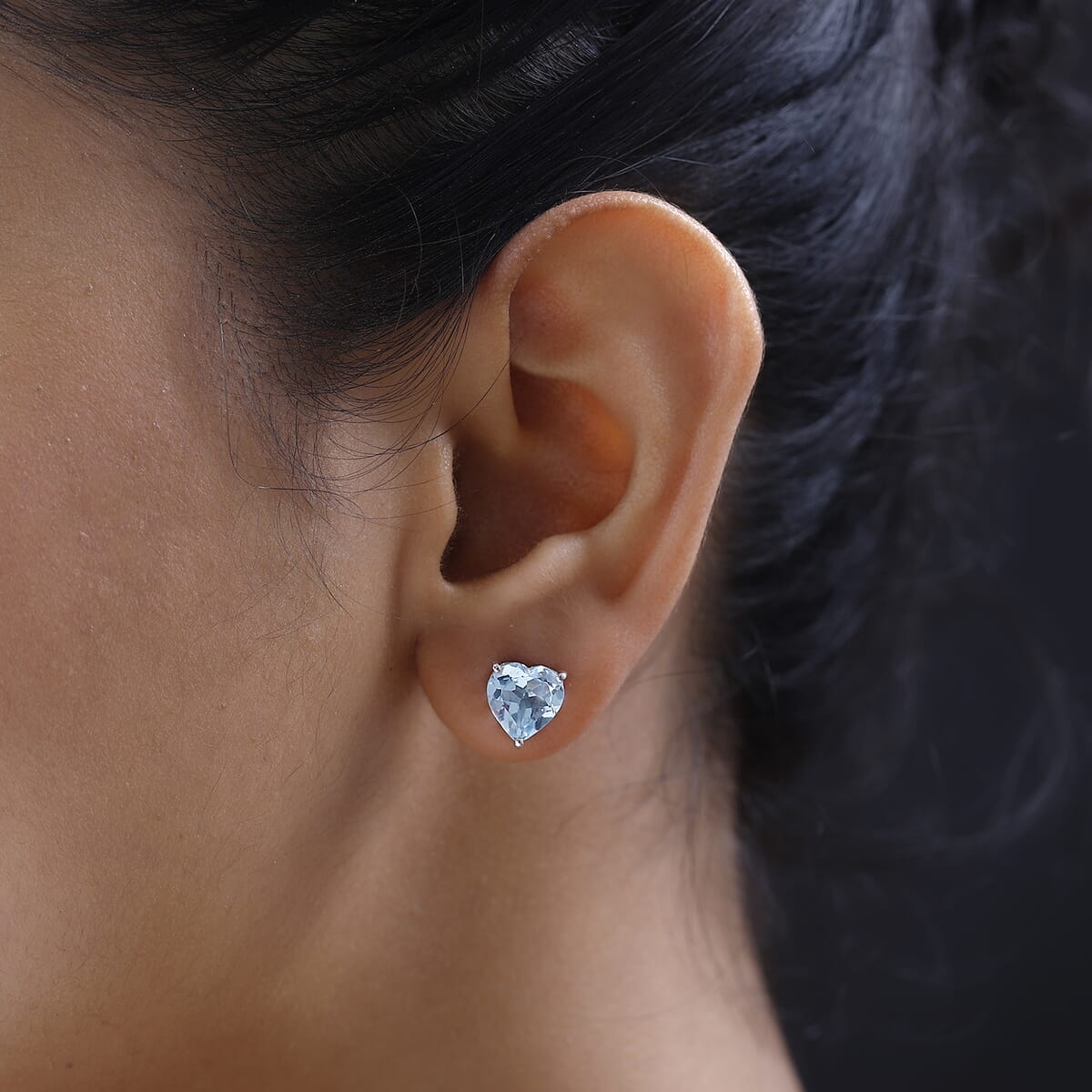 Brazilian Citrine Heart Stud Earrings in Vermeil YG Over Sterling Silver 4.50 ctw image number 2
