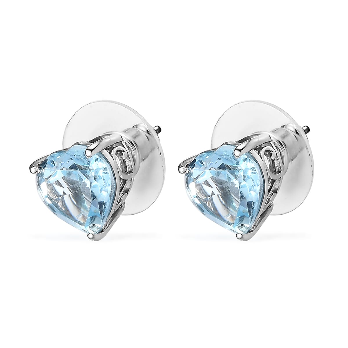Brazilian Citrine Heart Stud Earrings in Vermeil YG Over Sterling Silver 4.50 ctw image number 3