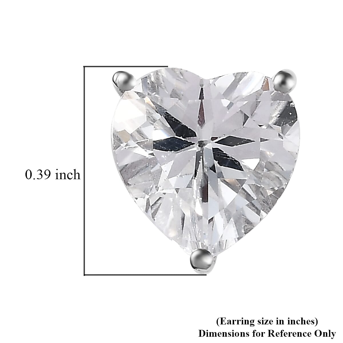 White Topaz Heart Stud Earrings in Platinum Over Sterling Silver 6.25 ctw image number 4
