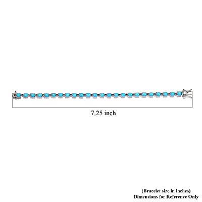 Premium Sleeping Beauty Turquoise and Ouro Fino Rubellite 10.00 ctw Bracelet in Platinum Over Sterling Silve (7.25 In) 