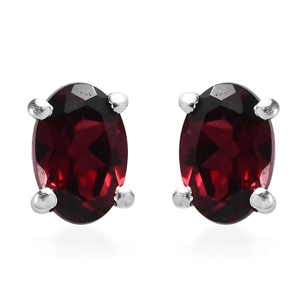 Tanzanian Pink Garnet 1.10 ctw Stud Earrings in Platinum Over Sterling Silver image number 0