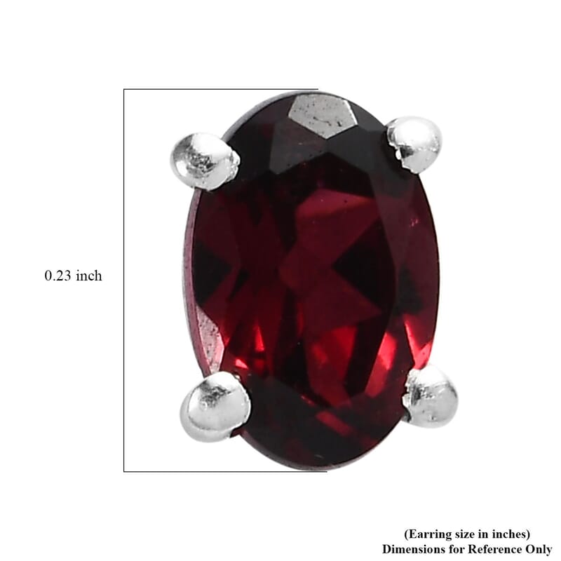 D'Joy Tanzanian Pink Garnet 1.10 ctw Stud Earrings in Platinum Over Sterling Silver