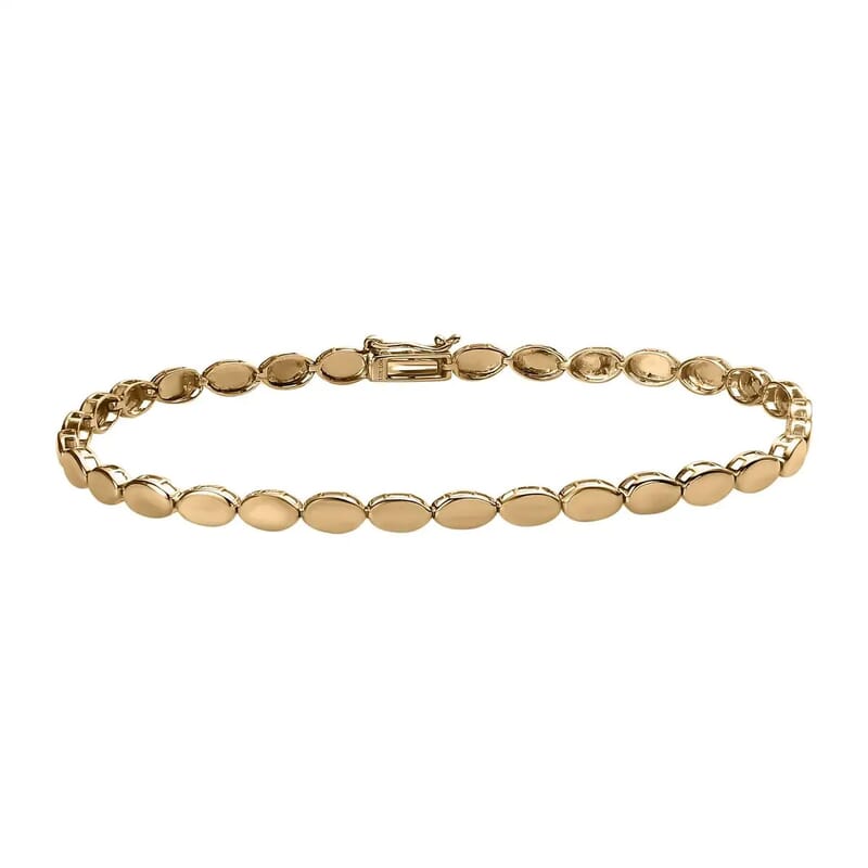 Luxoro 10K Yellow Gold Bracelet,  Oval Link Bracelet, Gold Link Bracelet, Gold Bracelet For Her, Gold Jewelry For Her (7.25 In) 3.8 Grams