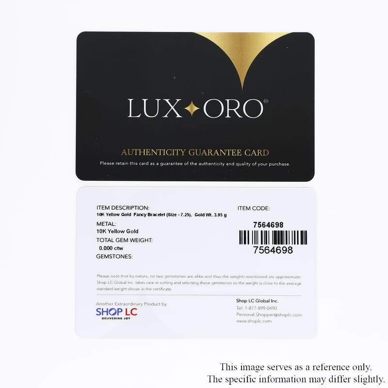 Luxoro 10K Yellow Gold Bracelet,  Oval Link Bracelet, Gold Link Bracelet, Gold Bracelet For Her, Gold Jewelry For Her (7.25 In) 3.8 Grams