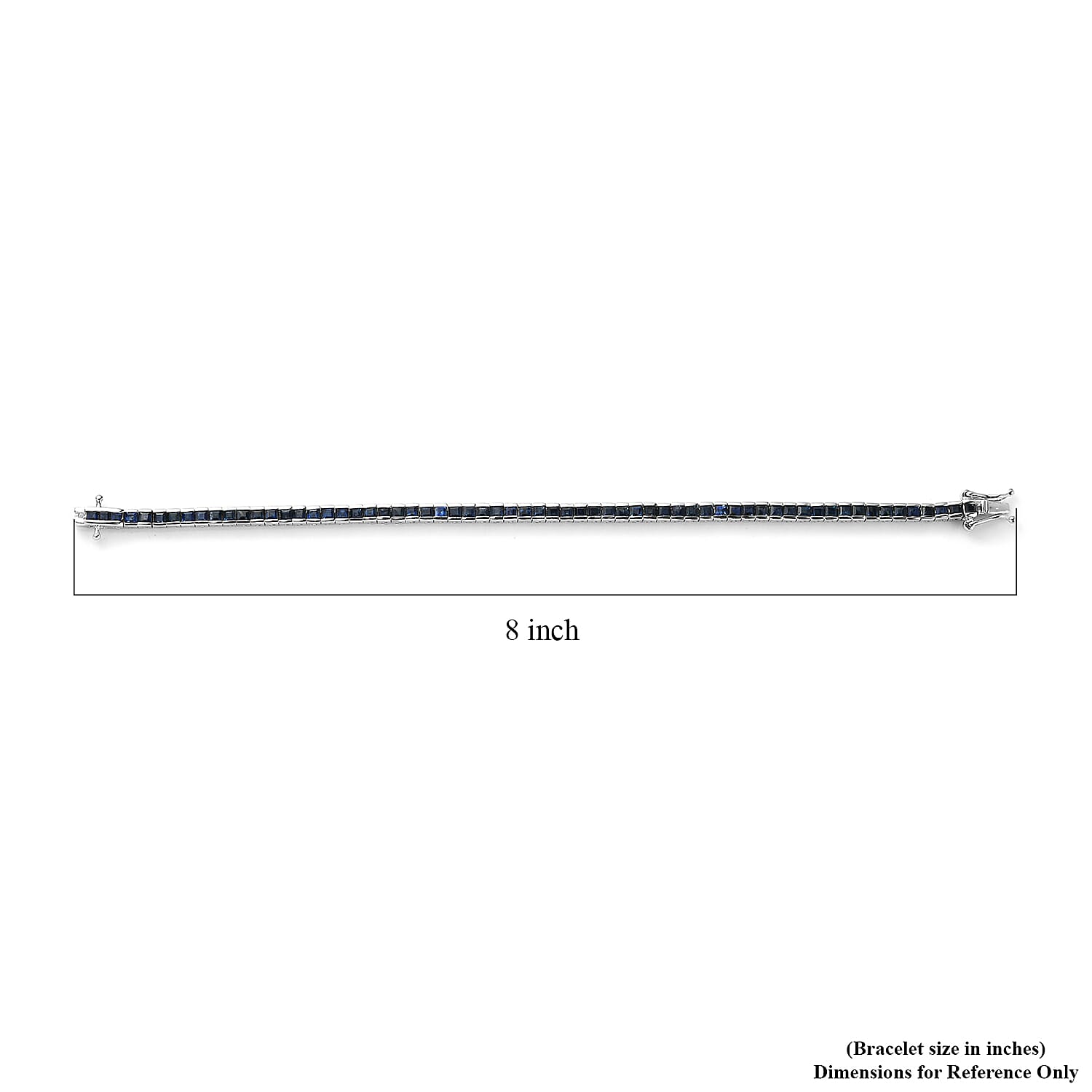Kanchanaburi Blue Sapphire Tennis Bracelet in Platinum Over Sterling Silver (7.25 In) 7.80 ctw