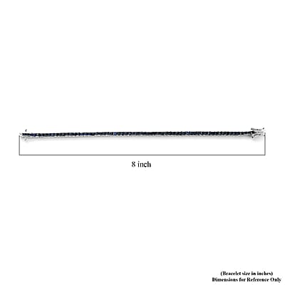 Kanchanaburi Blue Sapphire Tennis Bracelet in Platinum Over Sterling Silver (7.25 In) 7.80 ctw