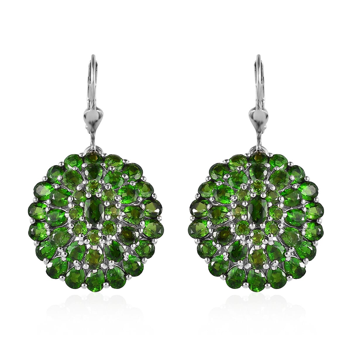 Chrome Diopside Lever Back Earrings in Platinum Over Sterling Silver 11.90 ctw image number 0