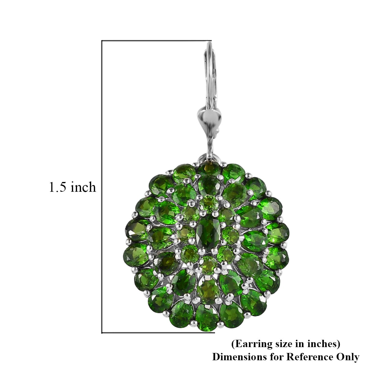 Chrome Diopside Lever Back Earrings in Platinum Over Sterling Silver 11.90 ctw image number 4